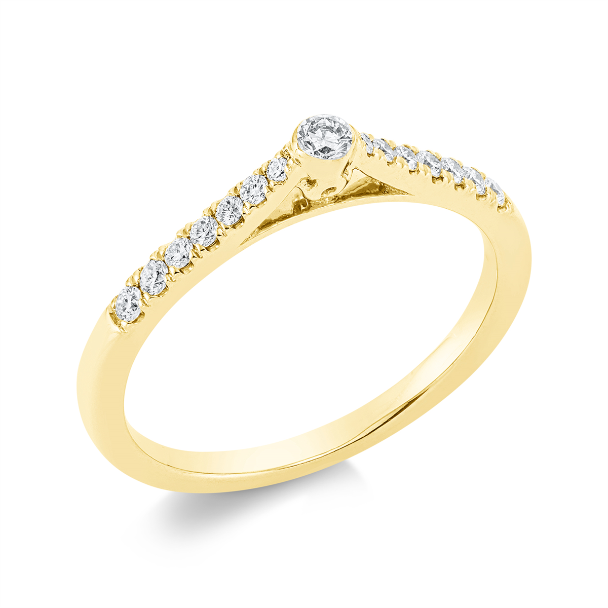 solitaire with accent stones ring - 1FX64