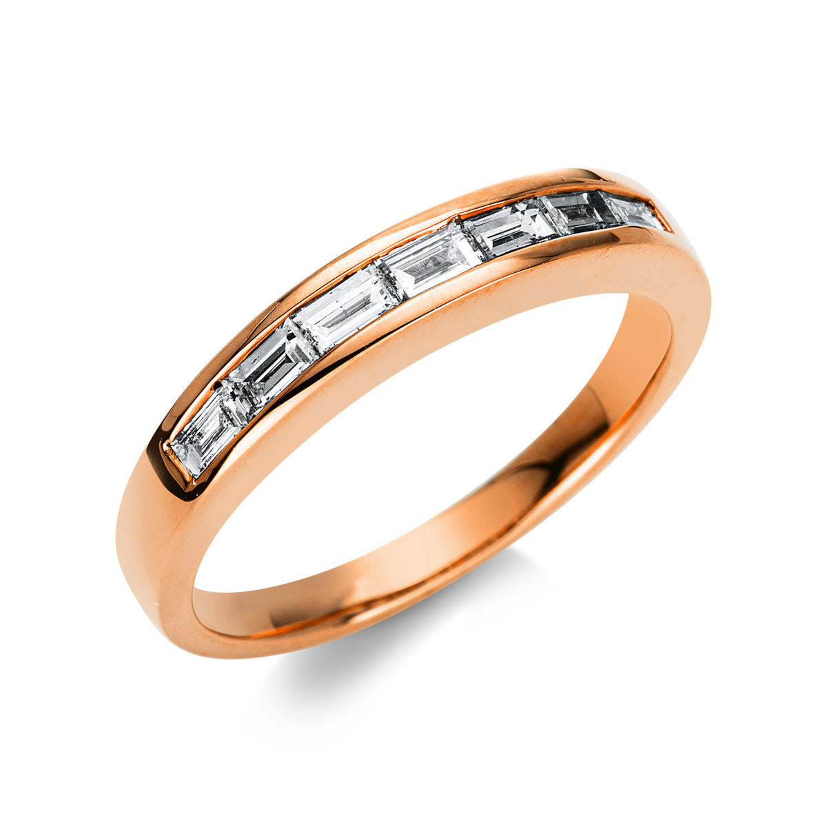baguette  multi-stone ring in red gold
