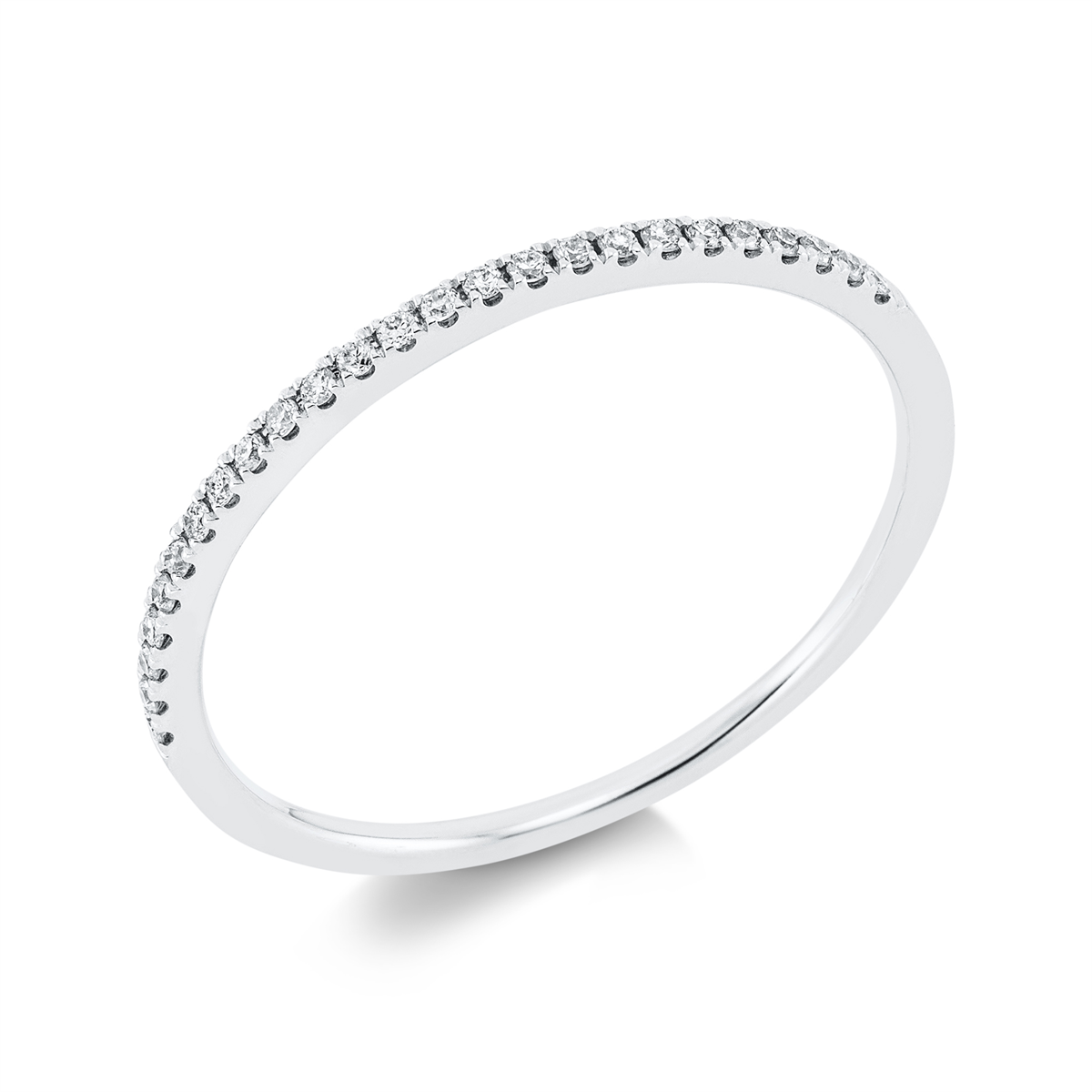 diamond full cut  eternity half ring in white gold