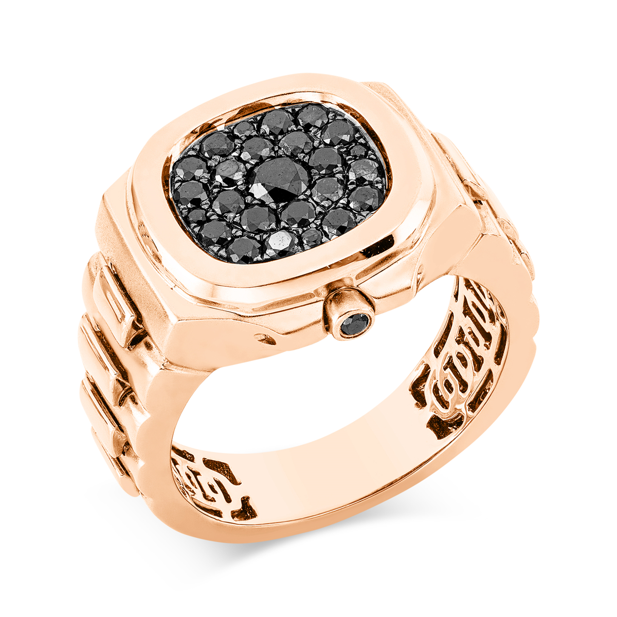 diamond full cut  fancy colored diamond ring in red gold
