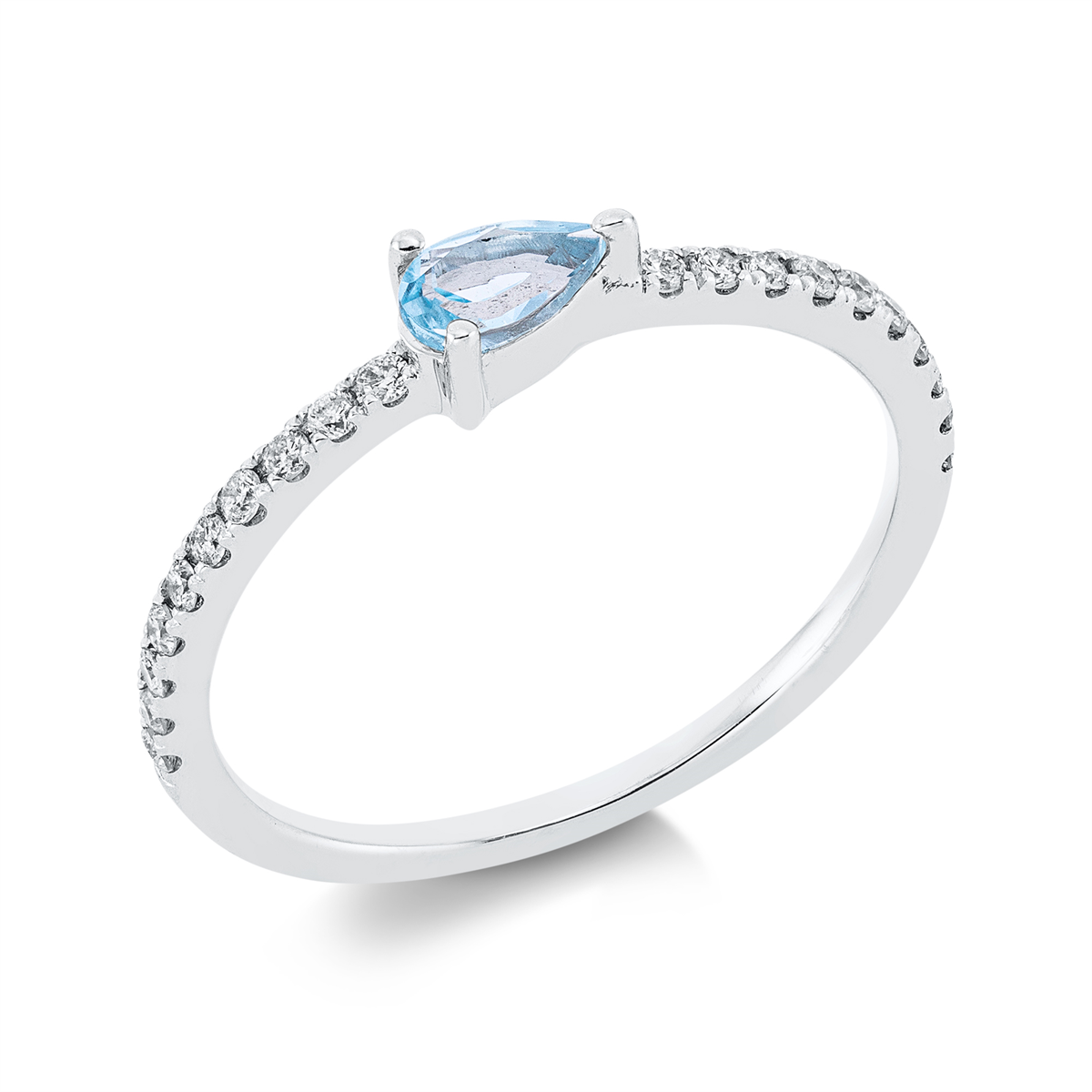 diamond full cut topaz colored stone fashion ring in white gold