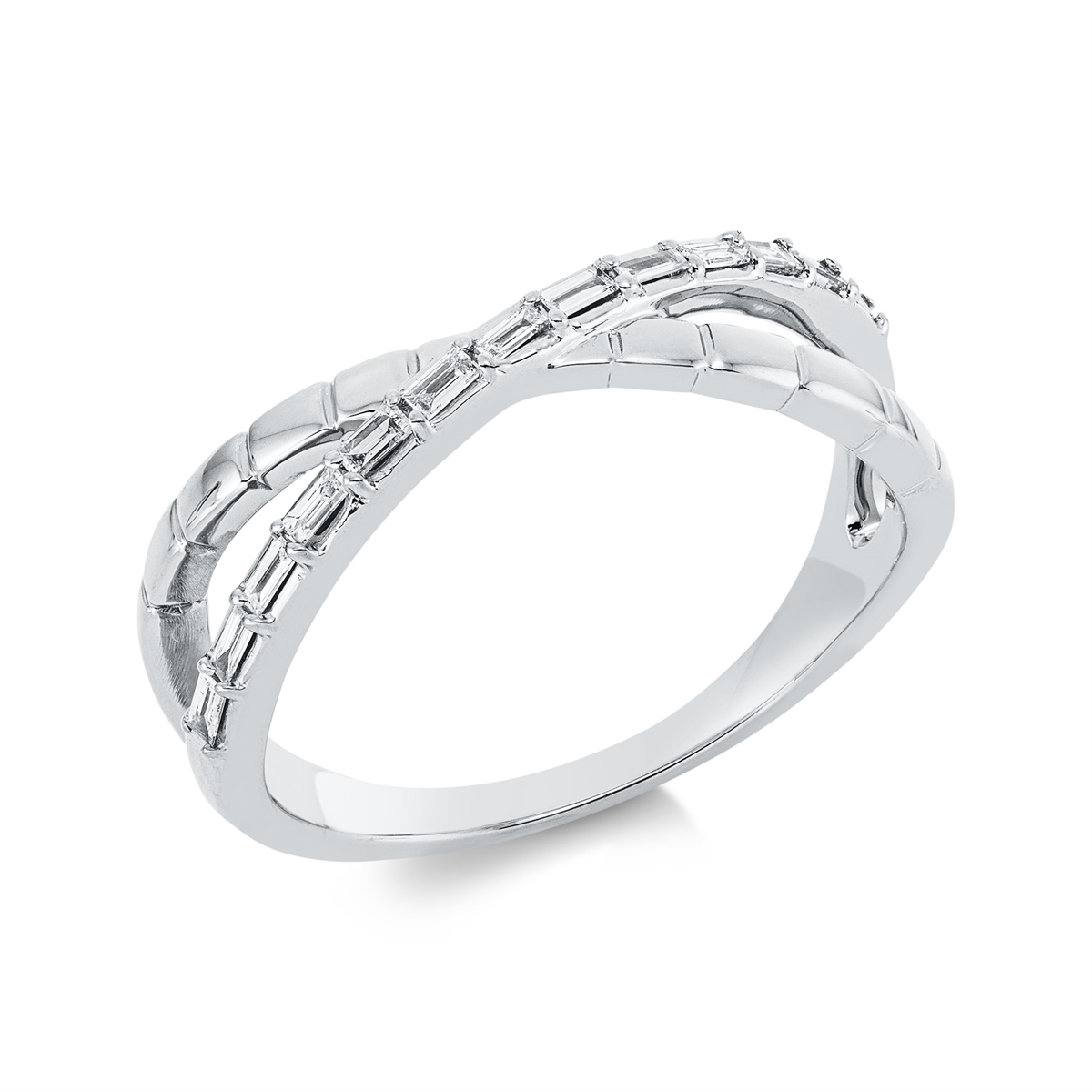 baguette  baguette ring in white gold