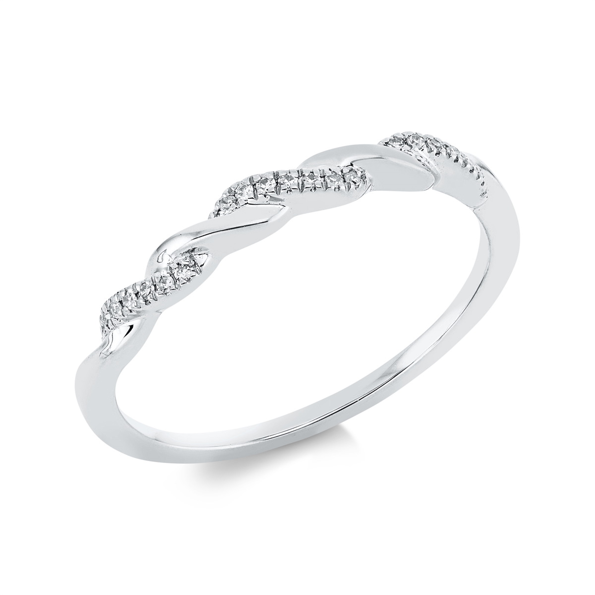 diamond full cut  modern woman ring in white gold