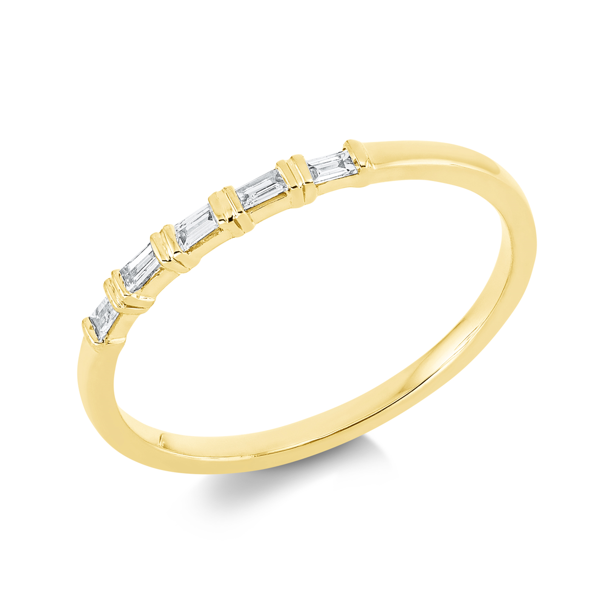 baguette  baguette ring in yellow gold