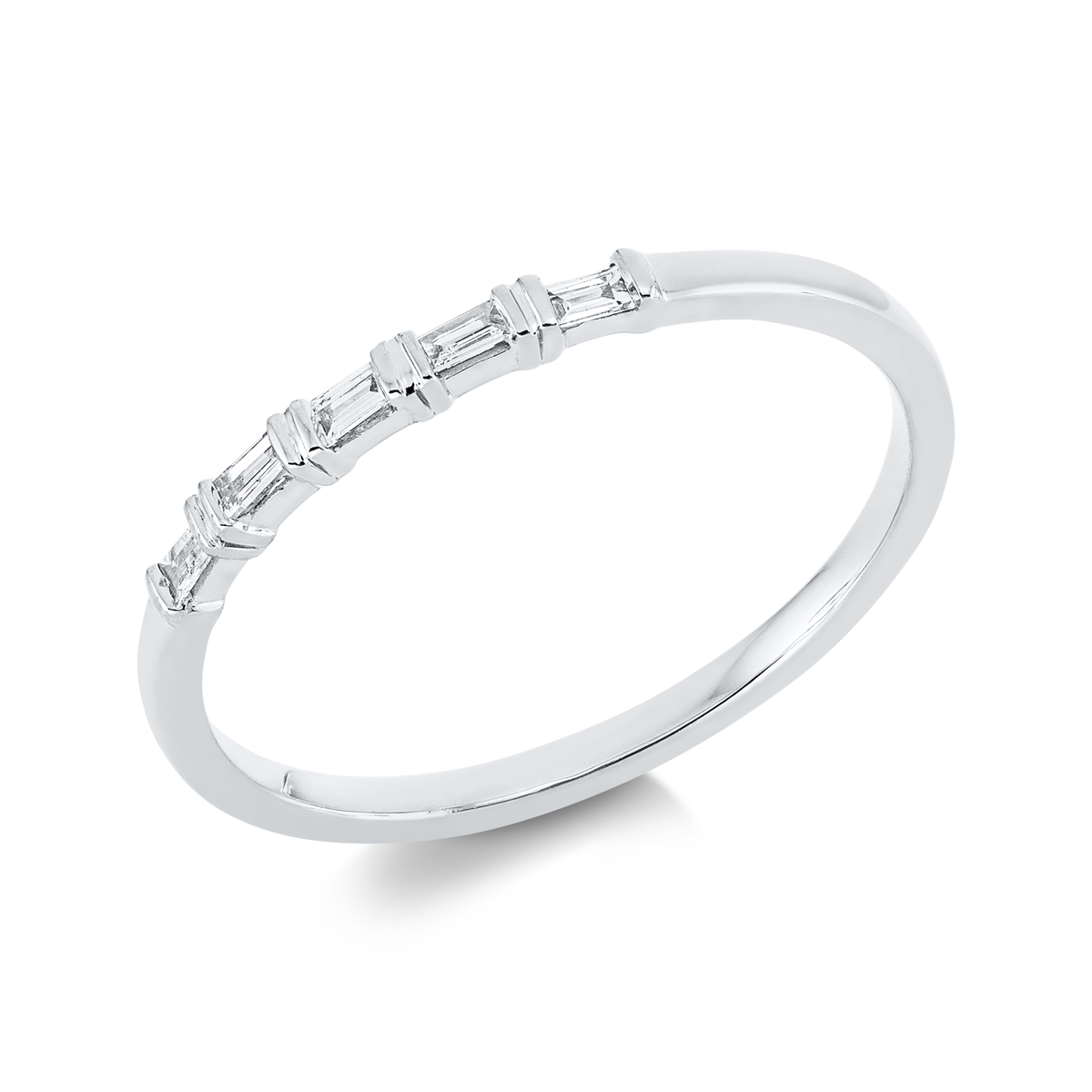 baguette  baguette ring in white gold