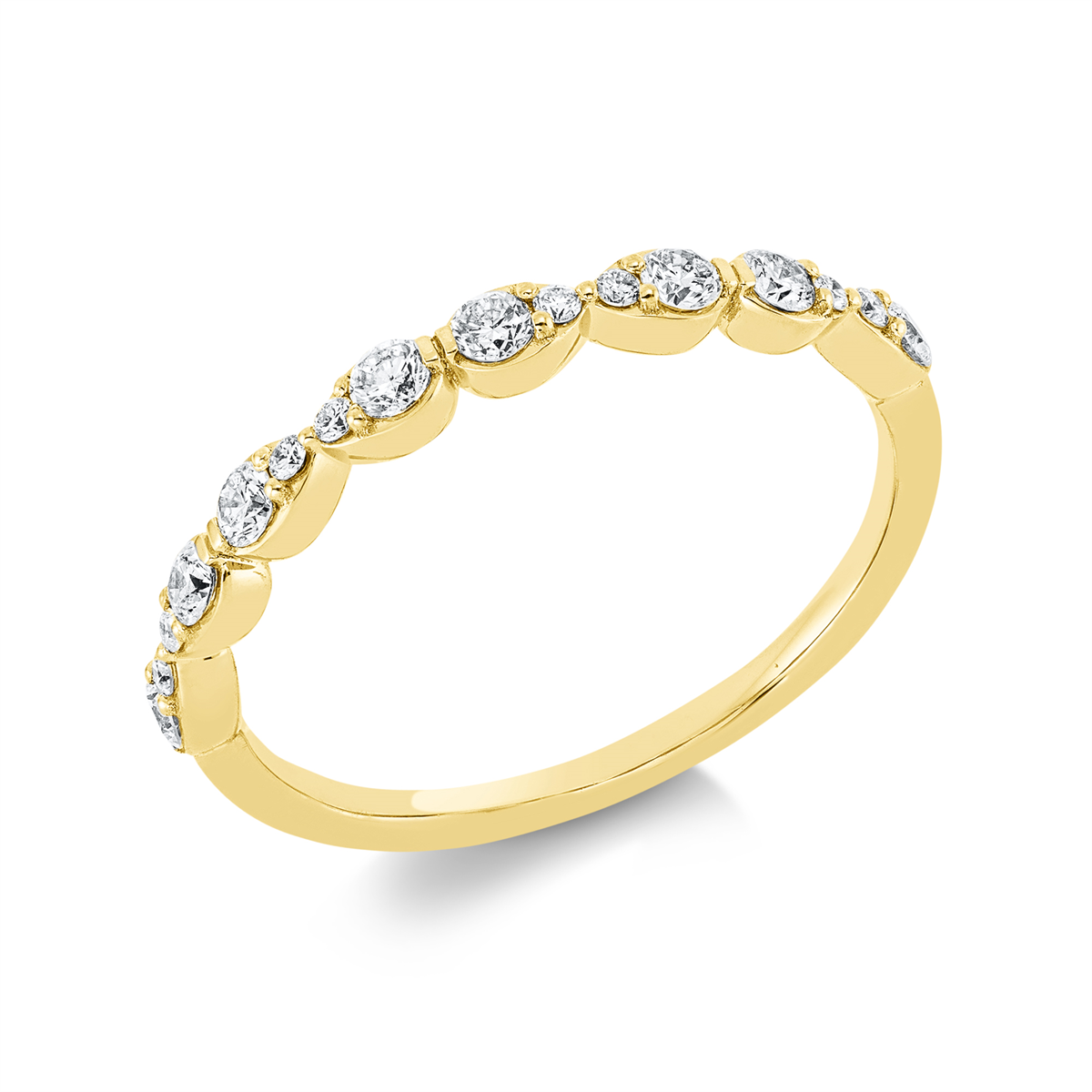 diamond full cut  modern woman ring in yellow gold