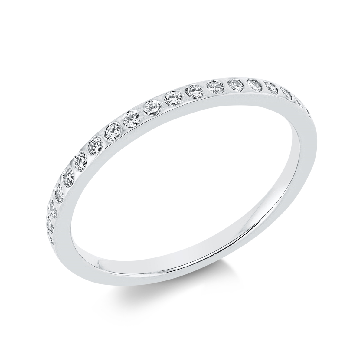 diamond full cut  modern woman ring in white gold