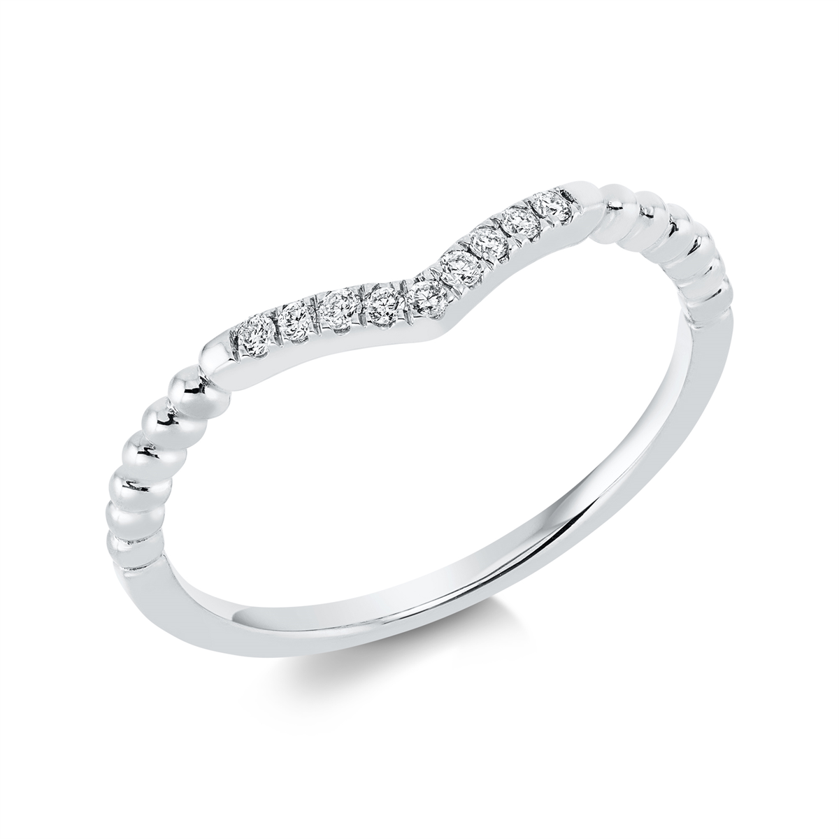 diamond full cut  modern woman ring in white gold