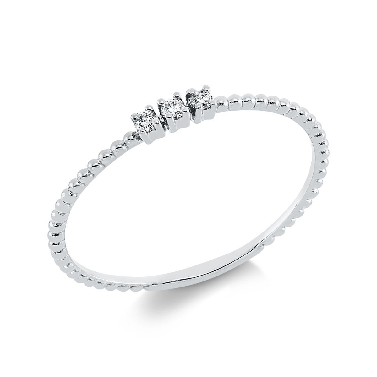 diamond full cut  modern woman ring in white gold