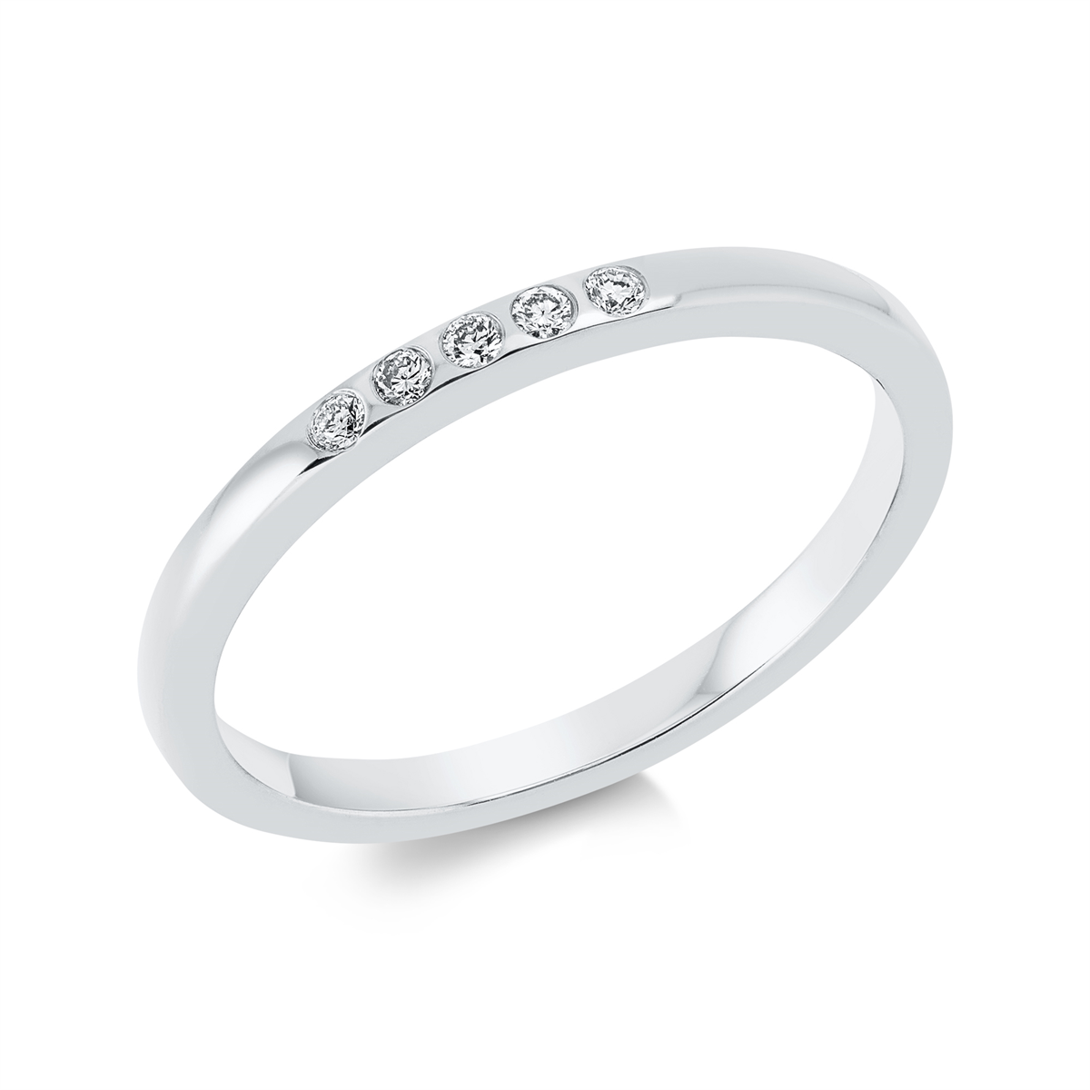 diamond full cut  modern woman ring in white gold