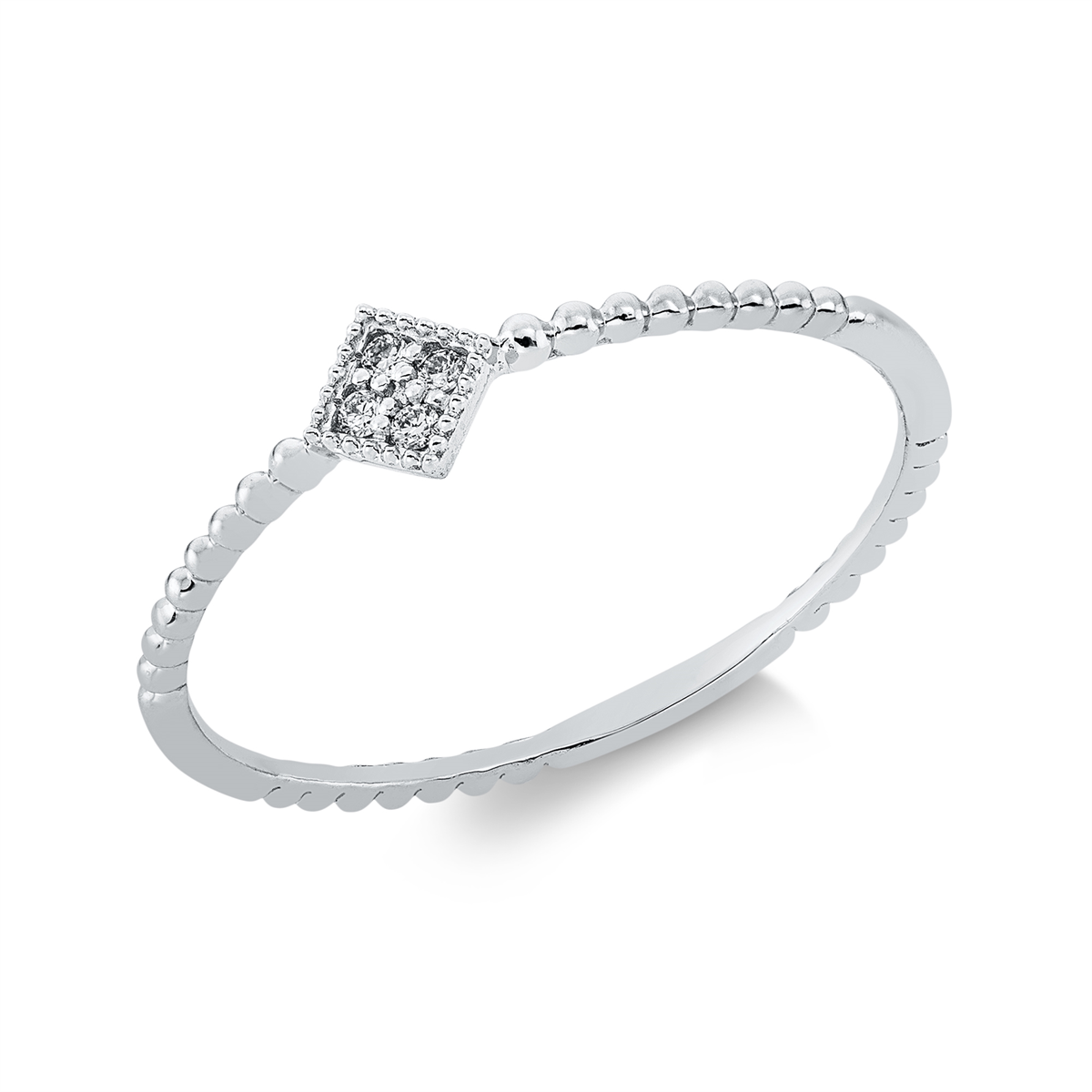 diamond full cut  modern woman ring in white gold
