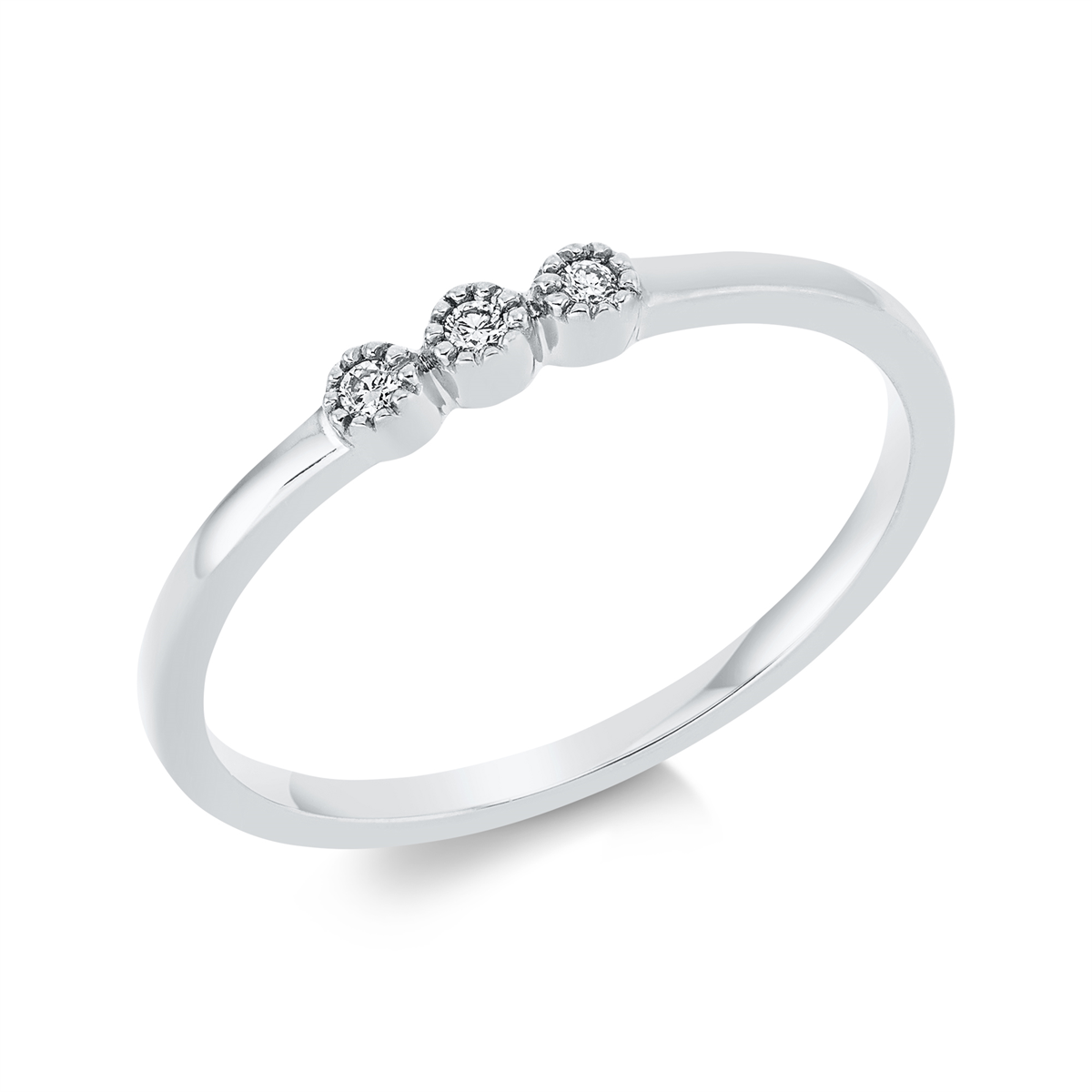 diamond full cut  modern woman ring in white gold