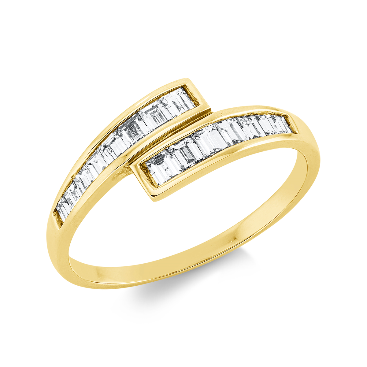 baguette  baguette ring in yellow gold