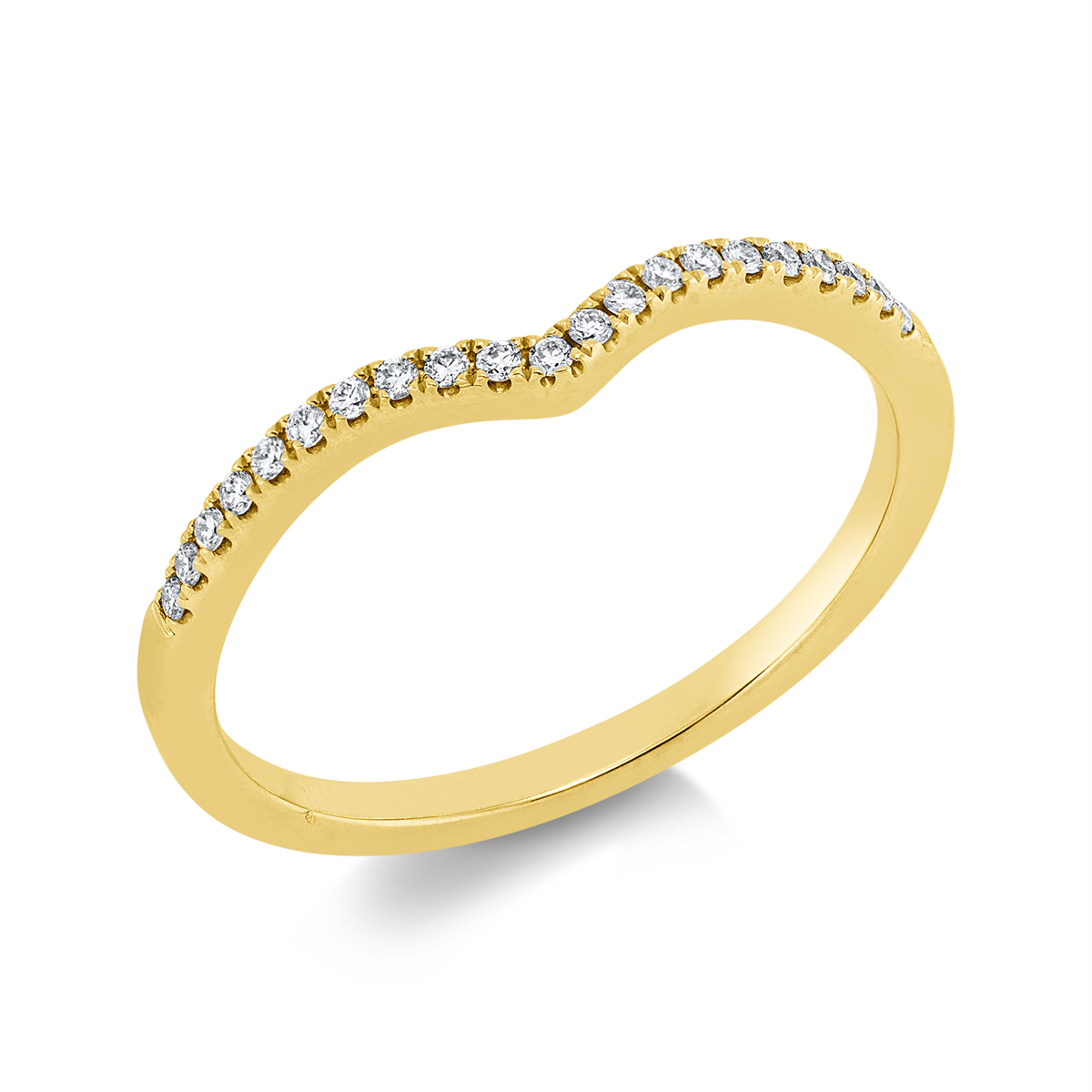 diamond full cut  modern woman ring in yellow gold
