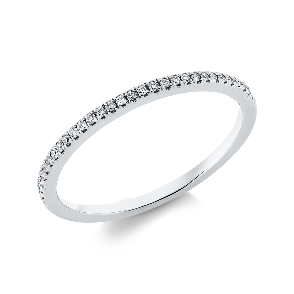 diamond full cut  eternity half ring in white gold