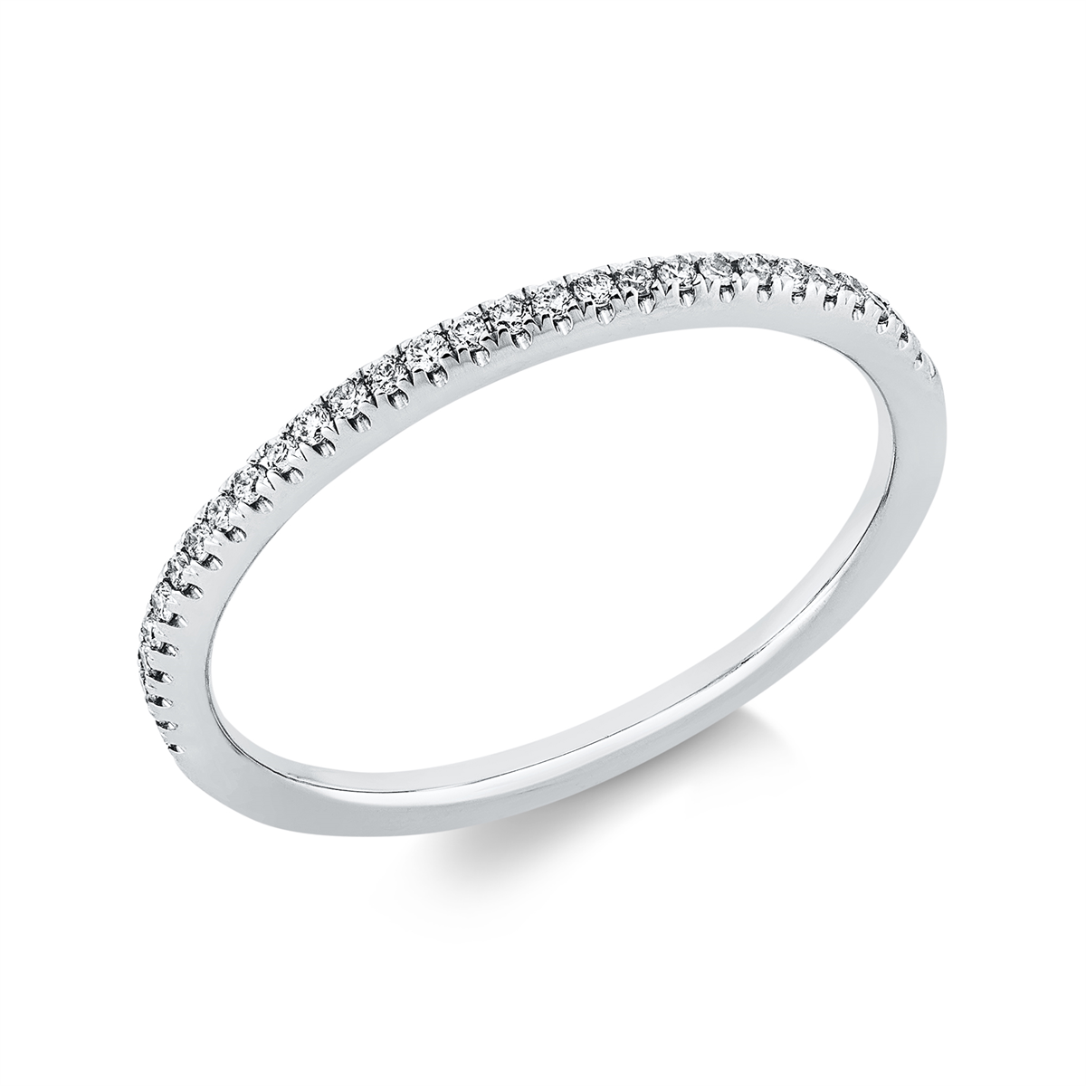 diamond full cut  eternity half ring in white gold