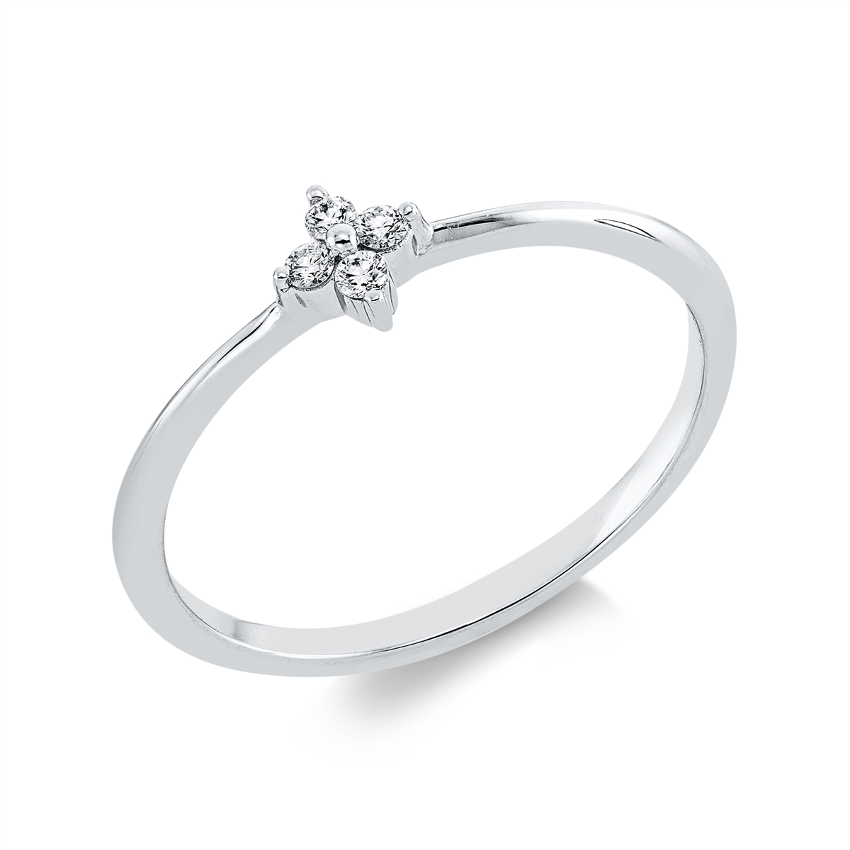 diamond full cut  modern woman ring in white gold