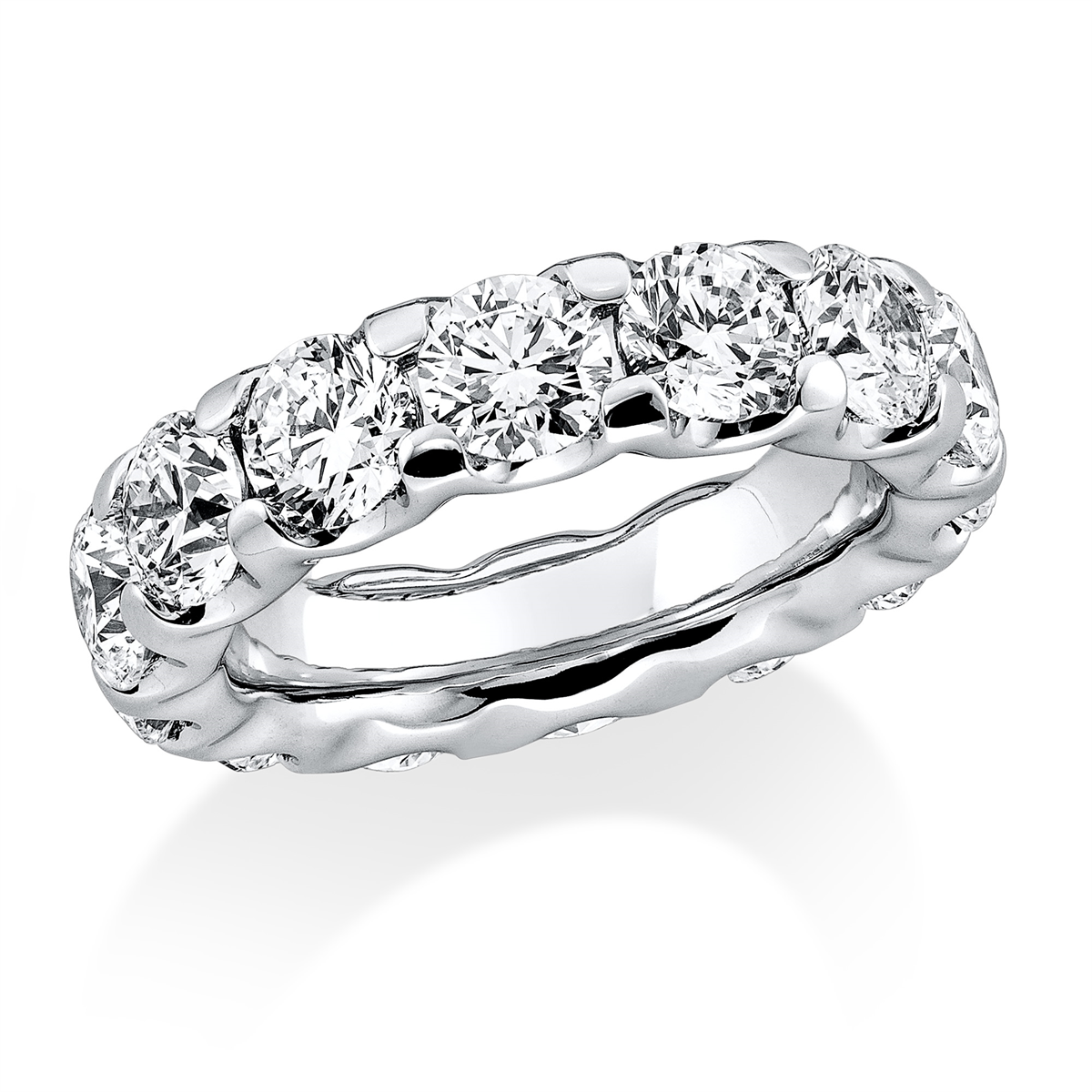 diamond full cut  eternity full ring in white gold