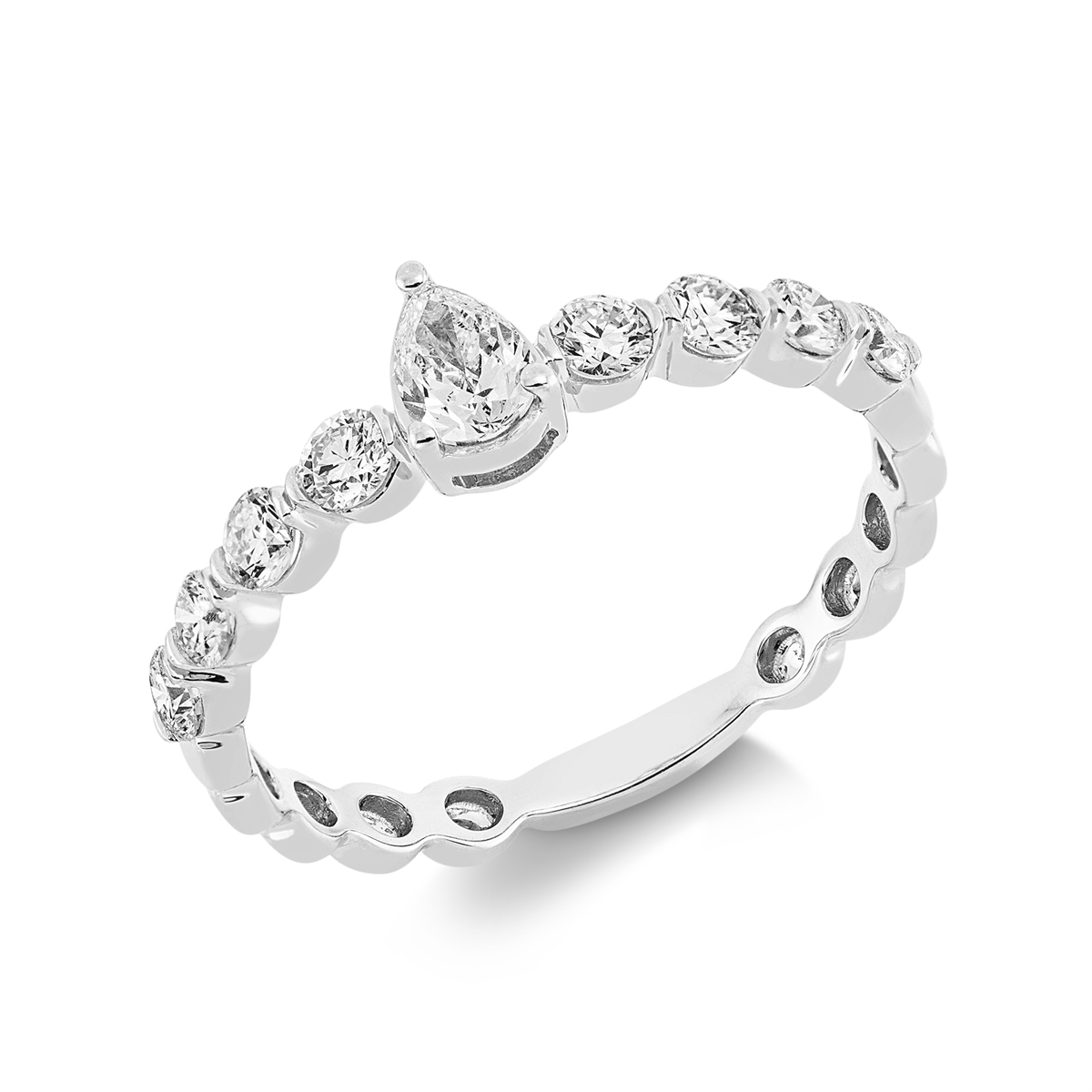 solitaire with accent stones ring - 1GV90