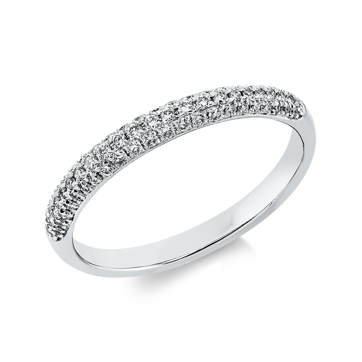 diamond full cut  eternity half ring in white gold