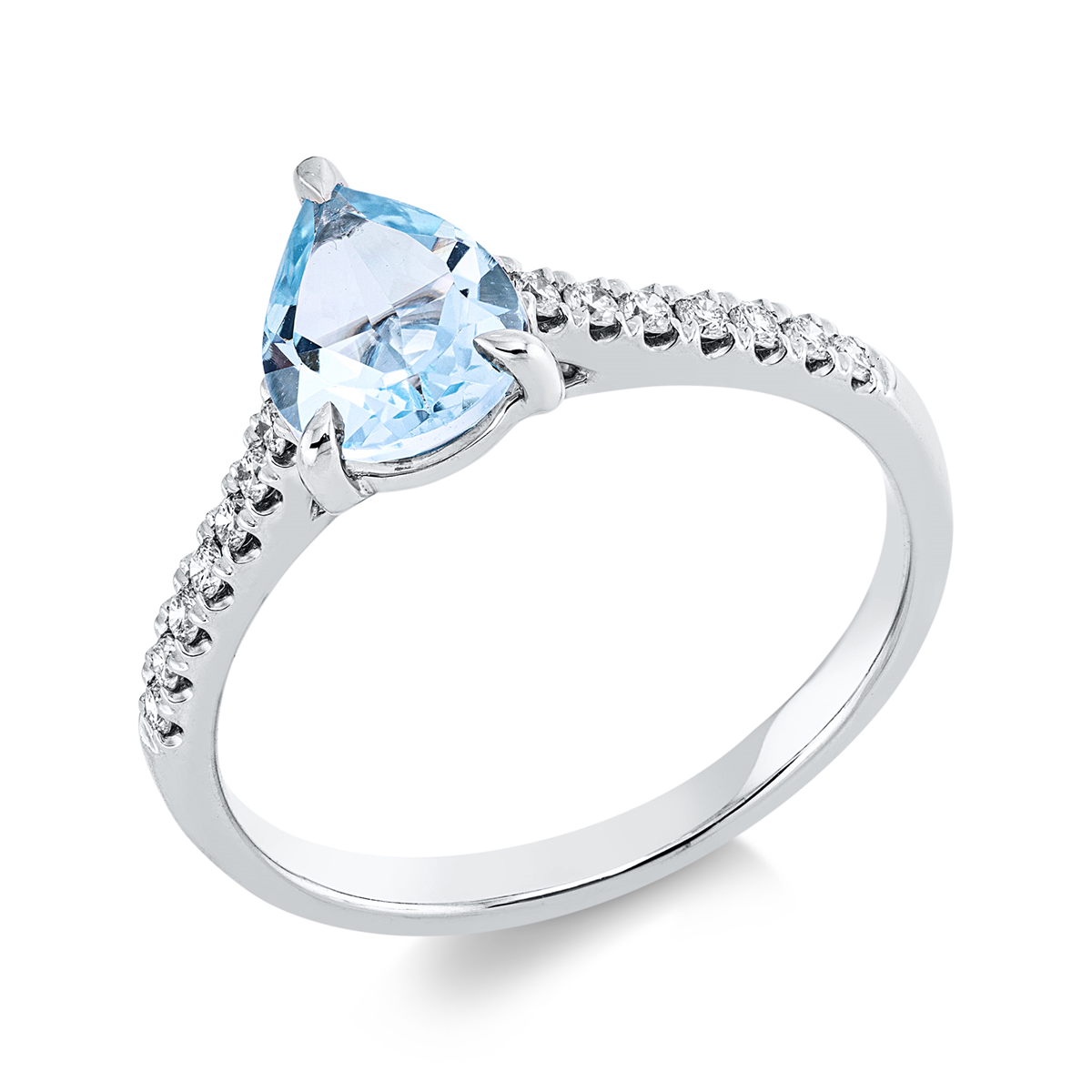 diamond full cut topaz colored stone fashion ring in white gold