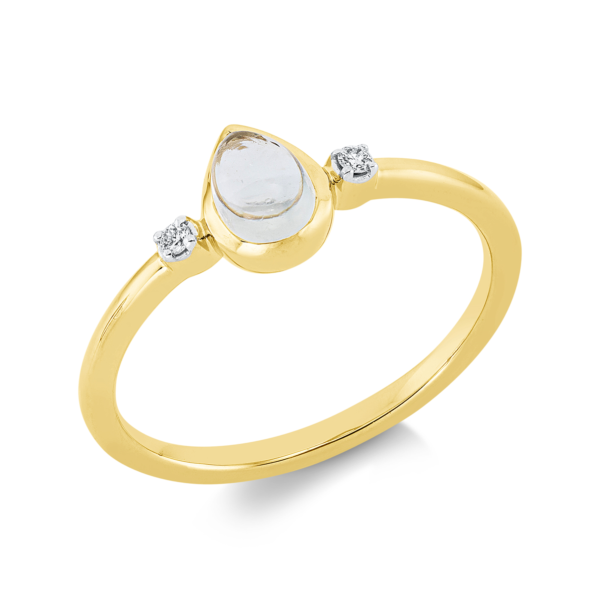 diamond full cut amethyst colored stone fashion ring in yellow gold
