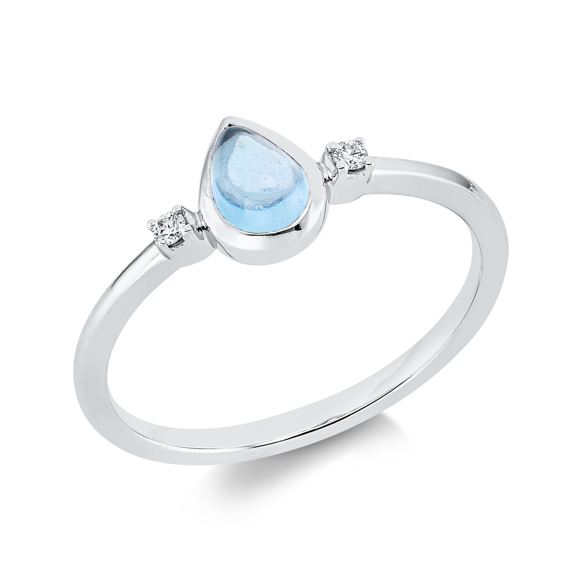 diamond full cut topaz colored stone fashion ring in white gold