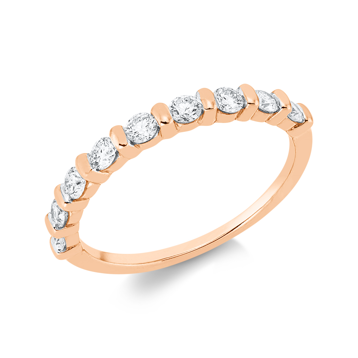 diamond full cut  modern woman ring in red gold