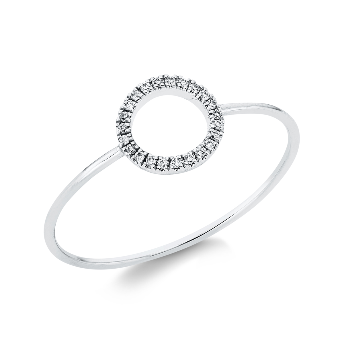 diamond full cut  modern woman ring in white gold