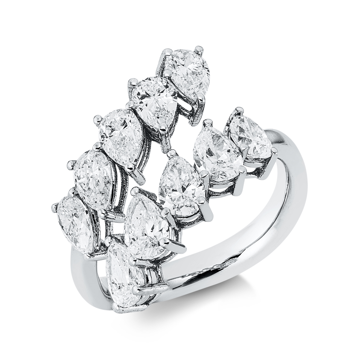 pear shape  exclusive ring in white gold