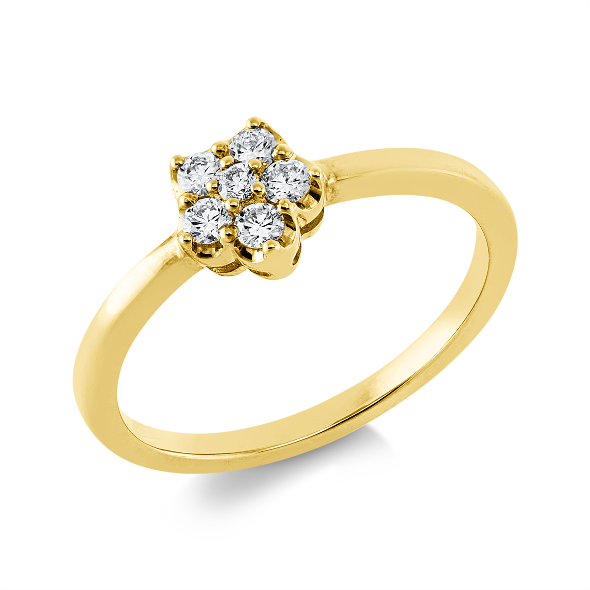 diamond full cut  illusion classic ring in yellow gold