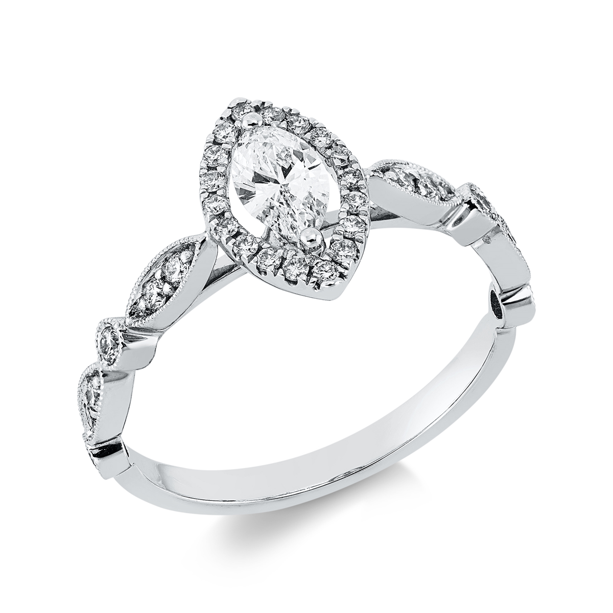 solitaire with accent stones ring - 1HD30