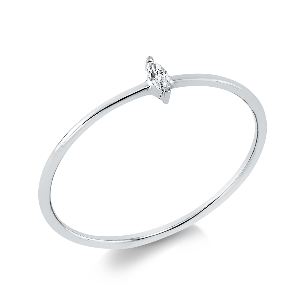 marquise  modern woman ring in white gold