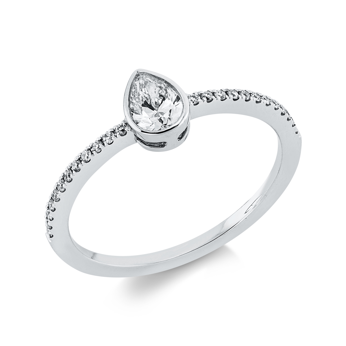 fantasy-cut  modern woman ring in white gold