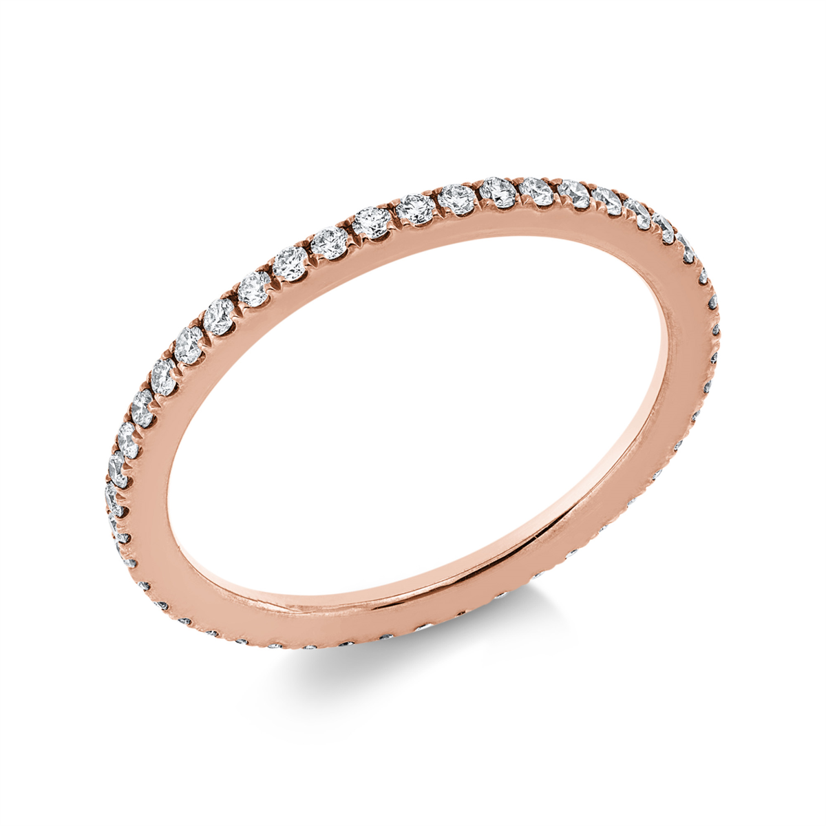 diamond full cut  eternity full ring in red gold