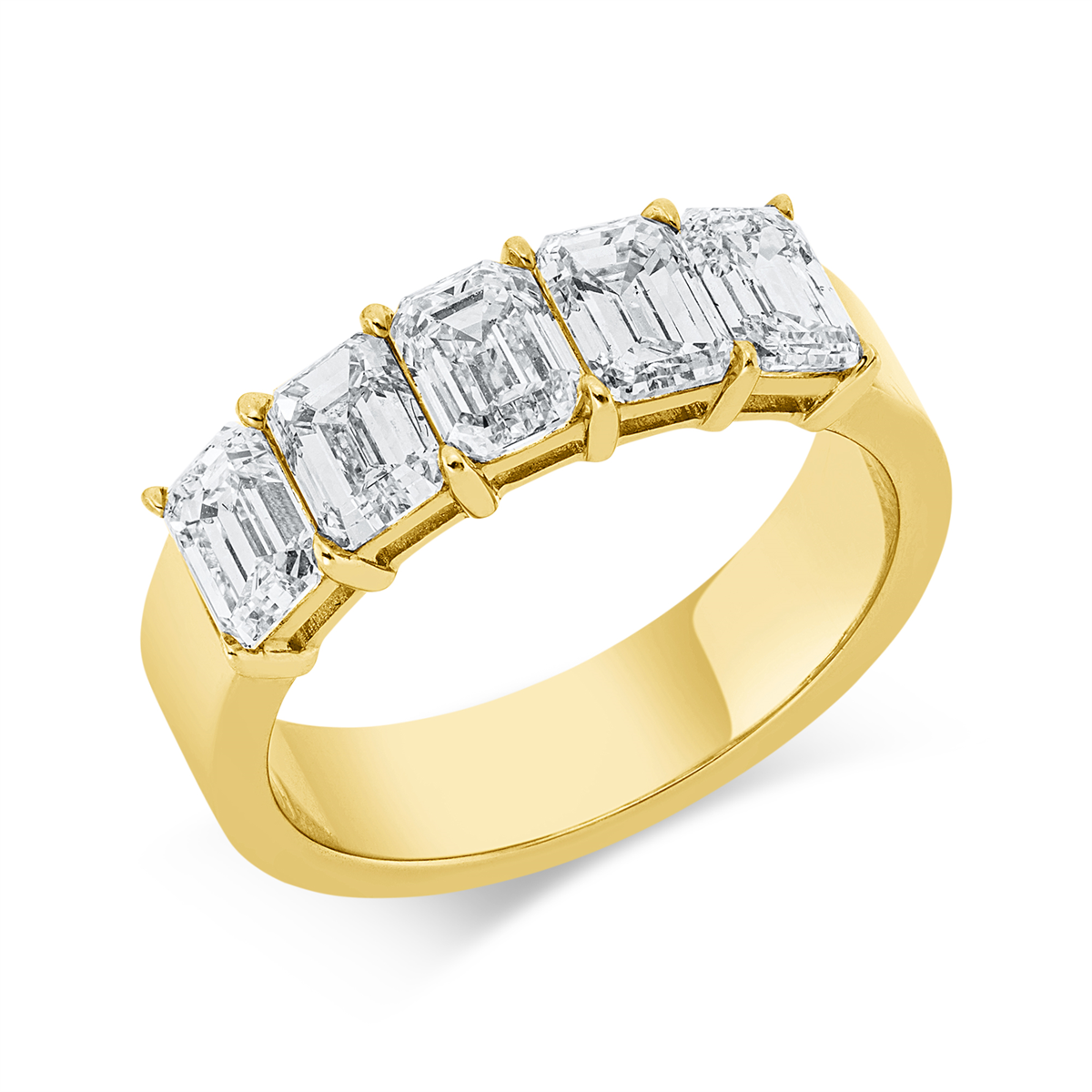 emerald cut  exclusive ring in yellow gold