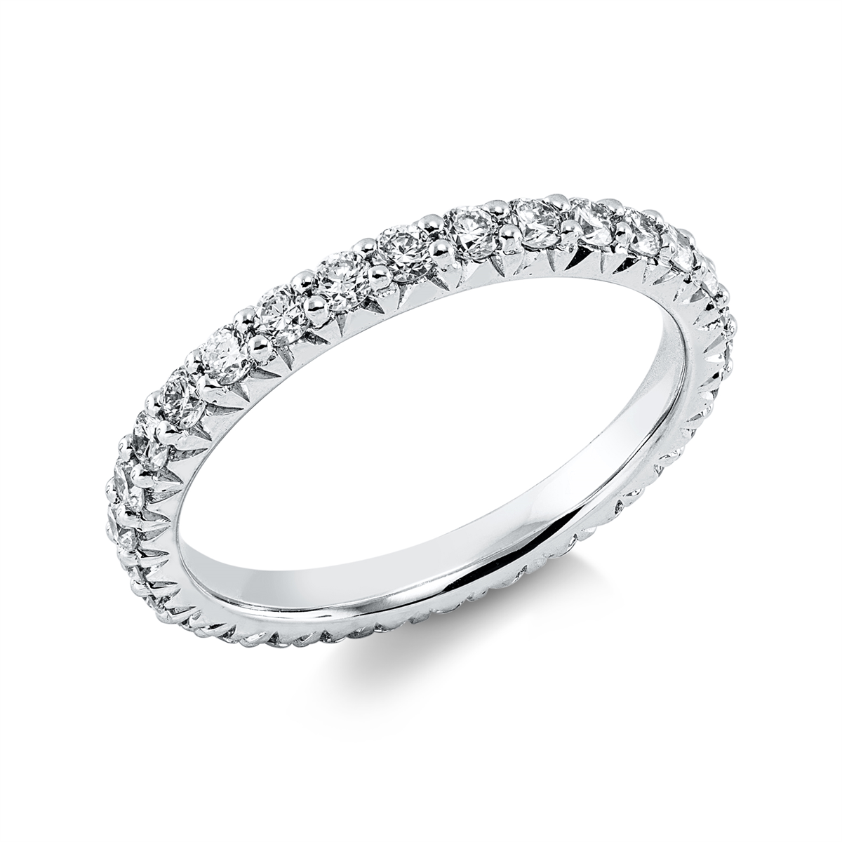 diamond full cut  eternity full ring in white gold