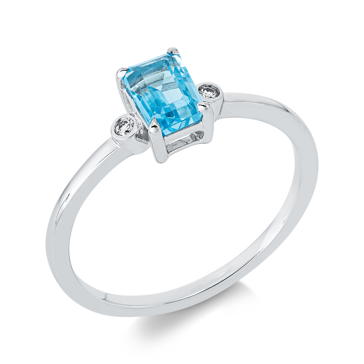 diamond full cut topaz colored stone fashion ring in white gold