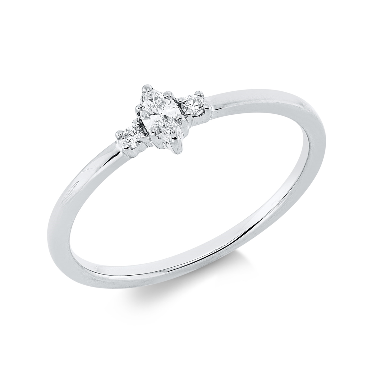 solitaire with accent stones ring - 1HN01