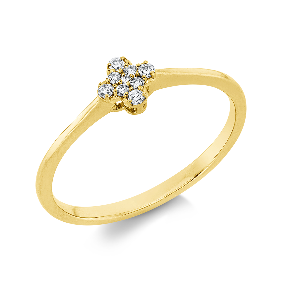 diamond full cut  illusion classic ring in yellow gold