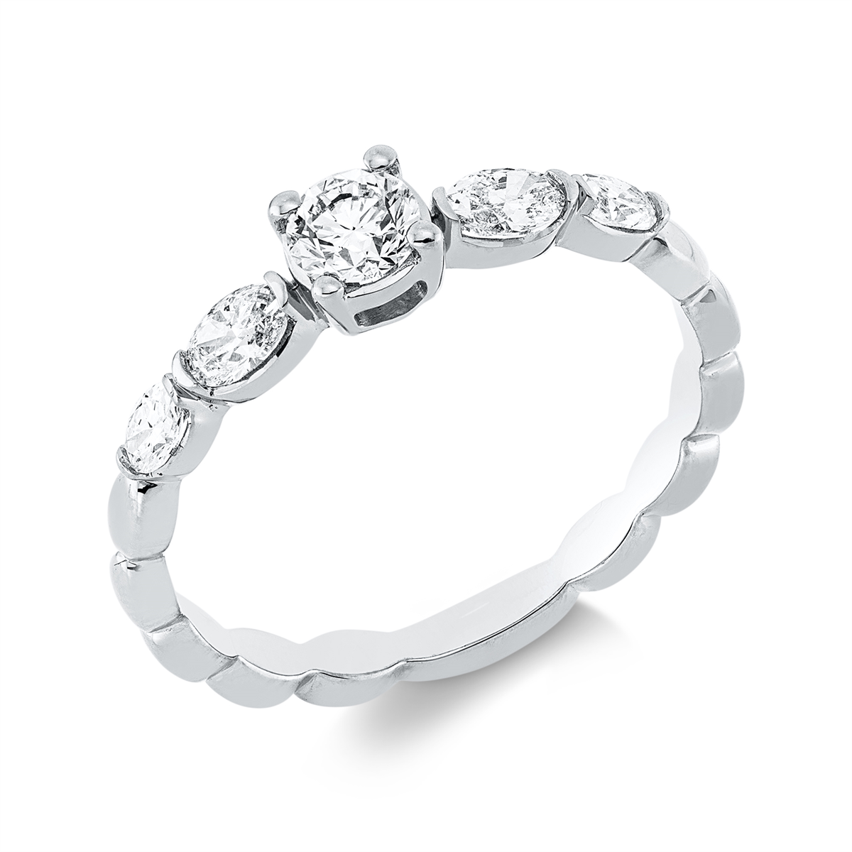 diamond full cut  solitaire ring in white gold