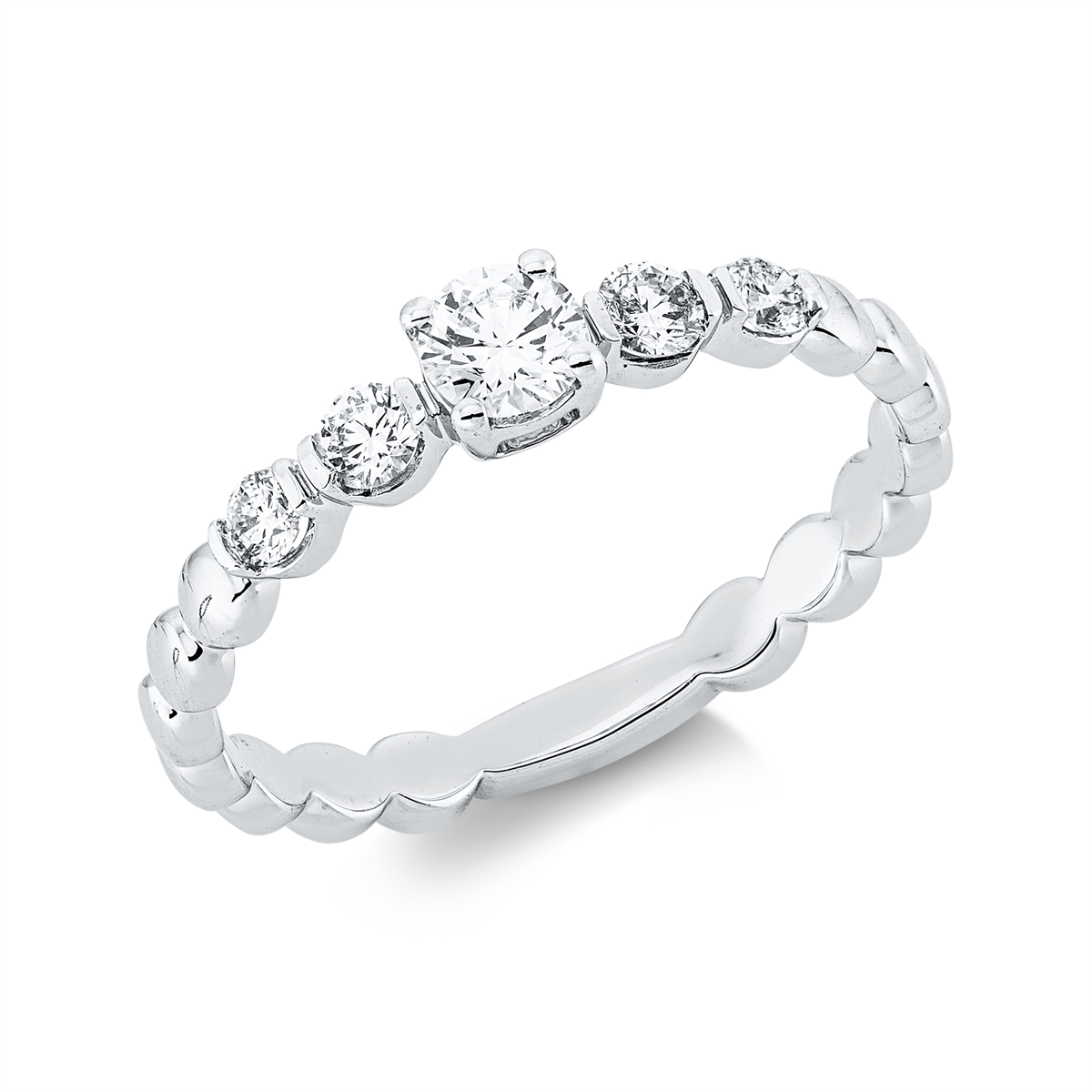 diamond full cut  solitaire ring in white gold