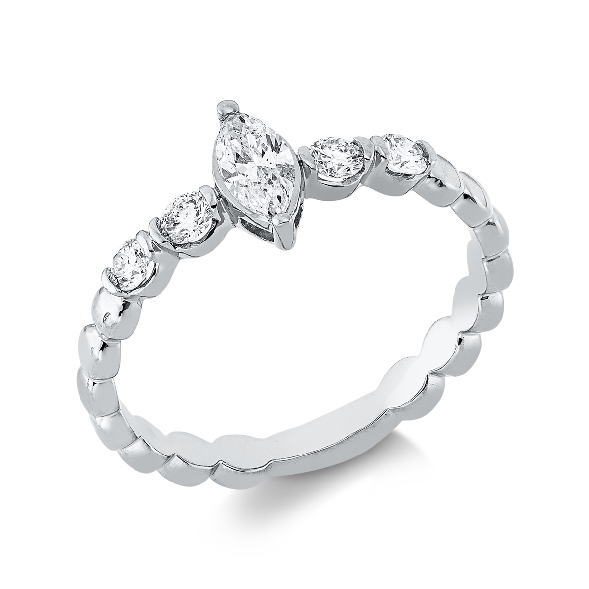diamond full cut  solitaire ring in white gold