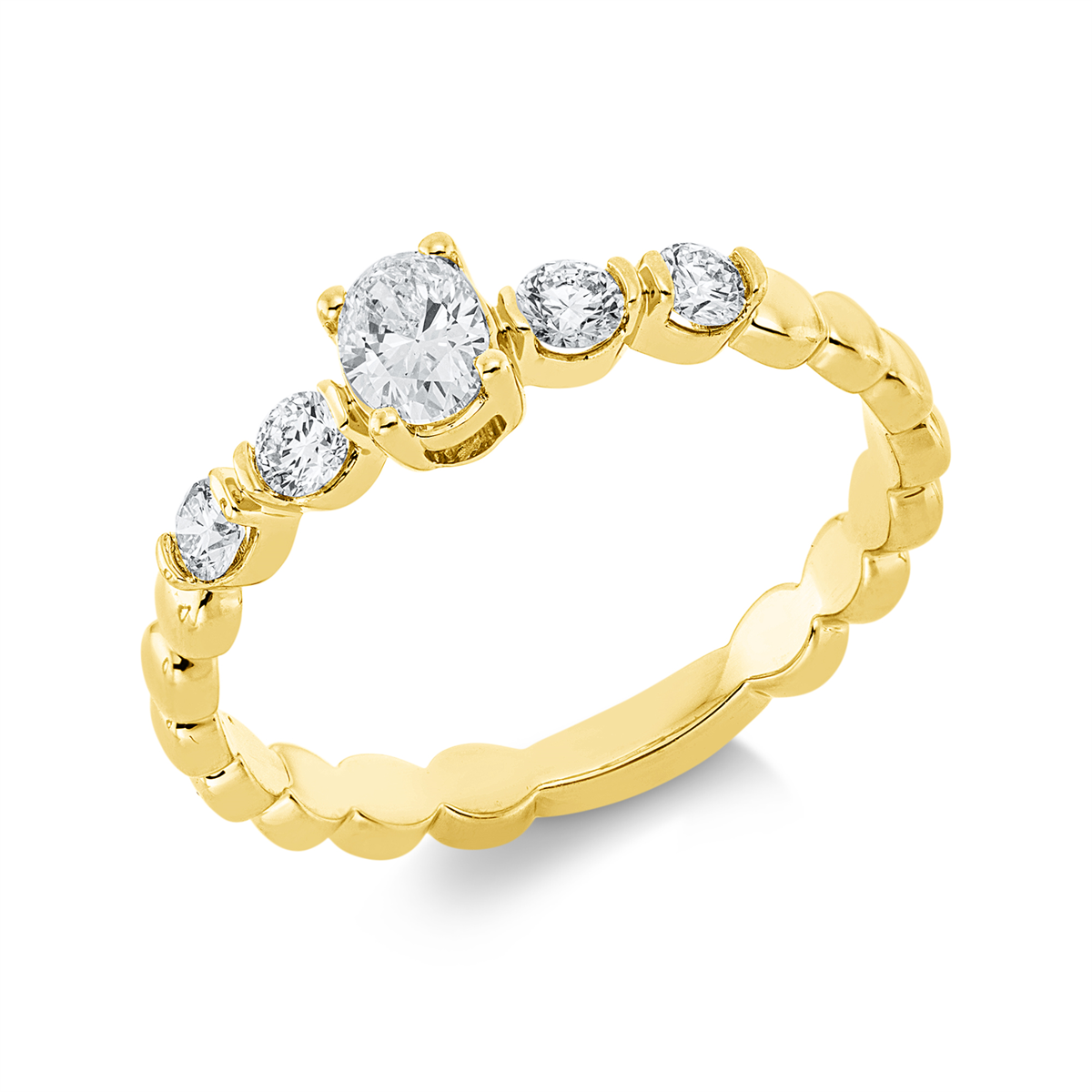 diamond full cut  solitaire ring in yellow gold