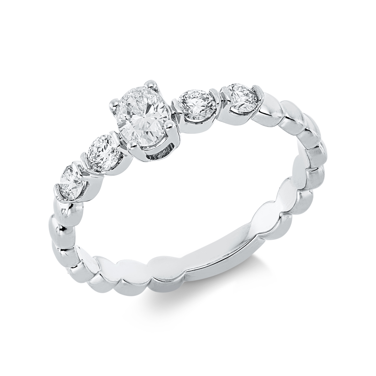 diamond full cut  solitaire ring in white gold