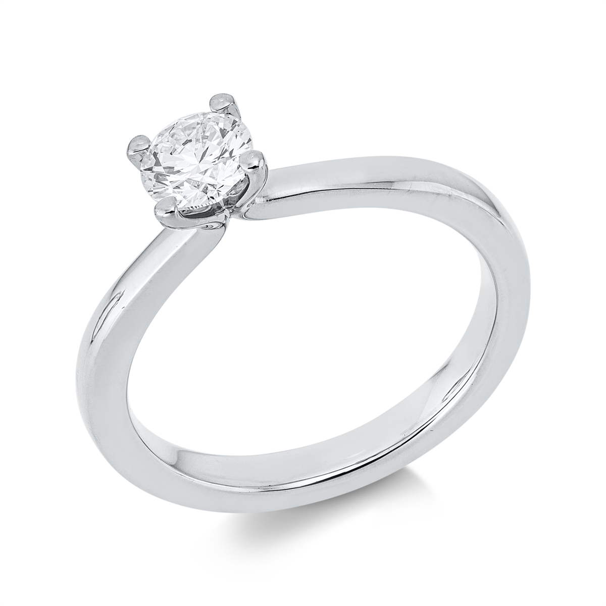diamond full cut  solitaire ring in white gold