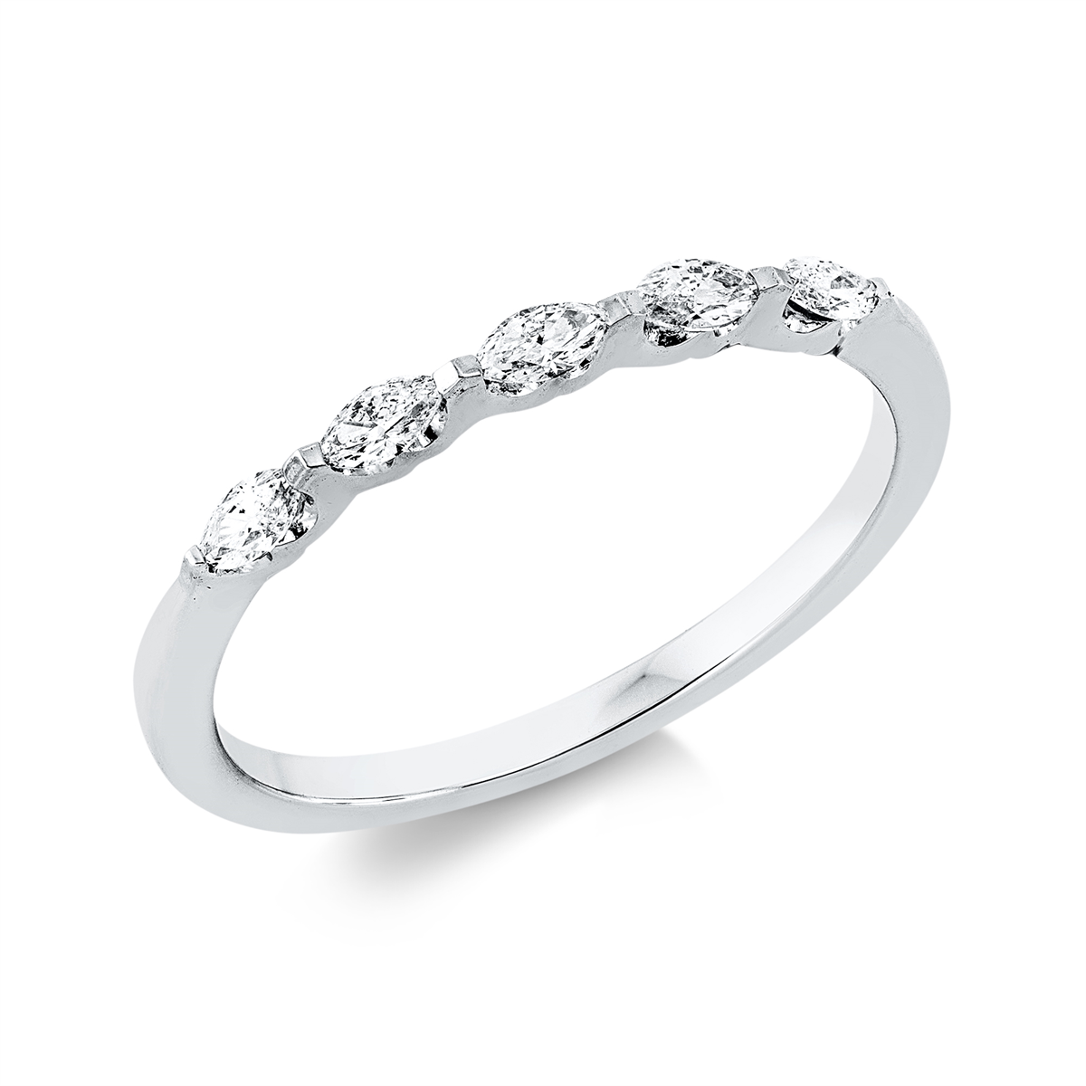 marquise  modern woman ring in white gold