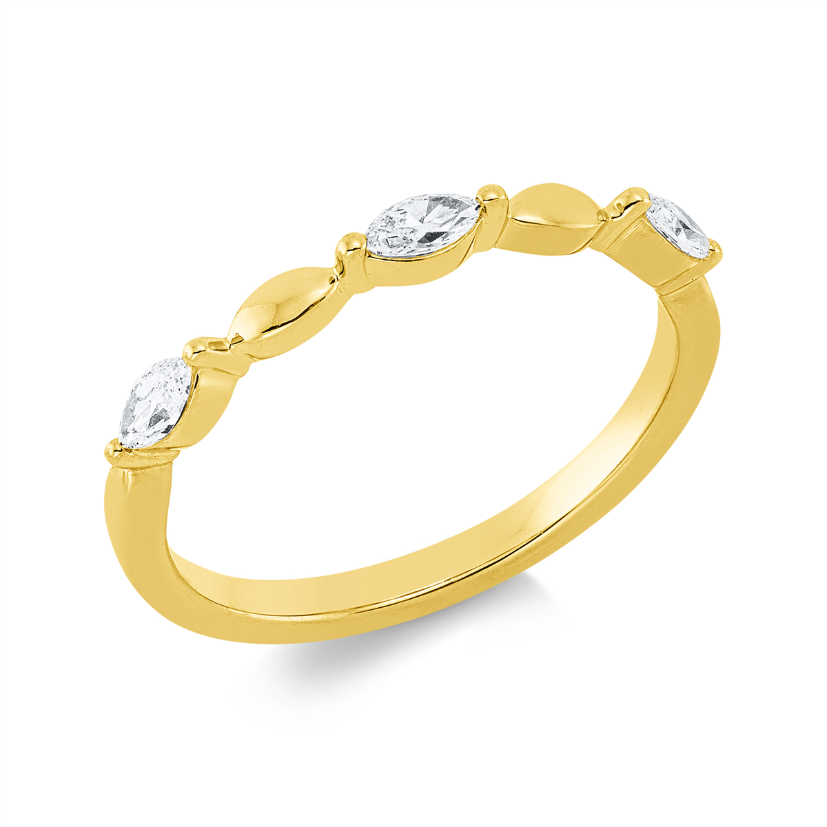 marquise  modern woman ring in yellow gold