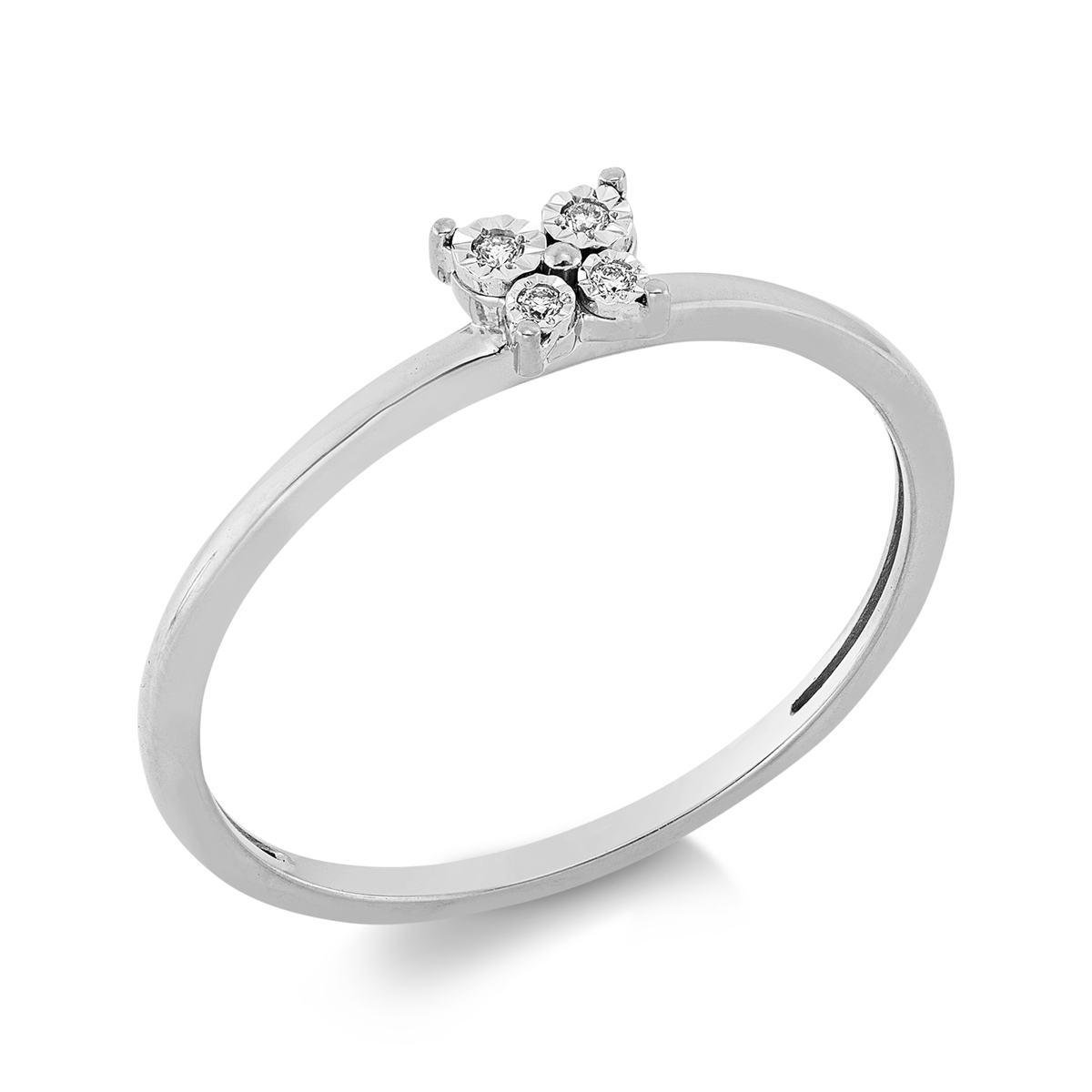 diamond full cut  modern woman ring in white gold