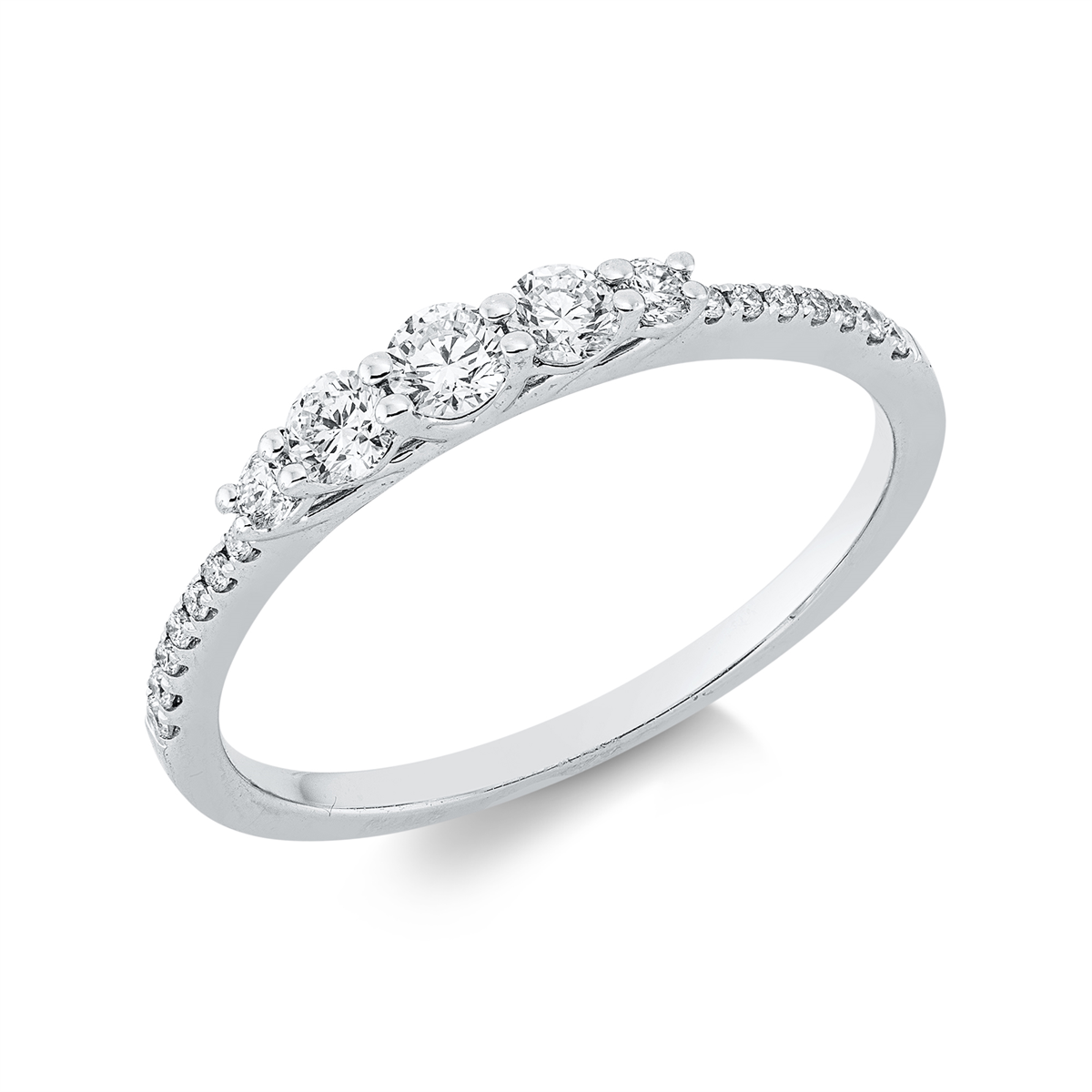 diamond full cut  modern woman ring in white gold